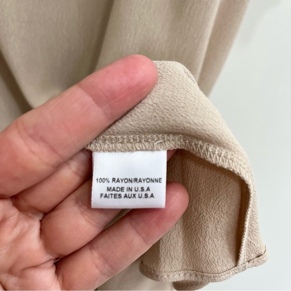 Misa Los Angeles Emil Dress in Stone Tan Taupe Ruffle Off Shoulder Size Small - Picture 10 of 10